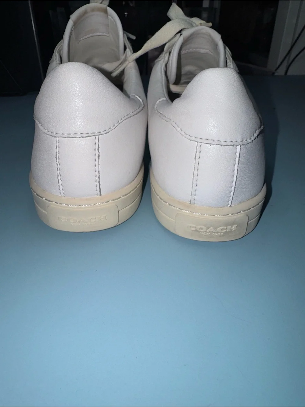 Coach White Leather Low-Top Sneakers